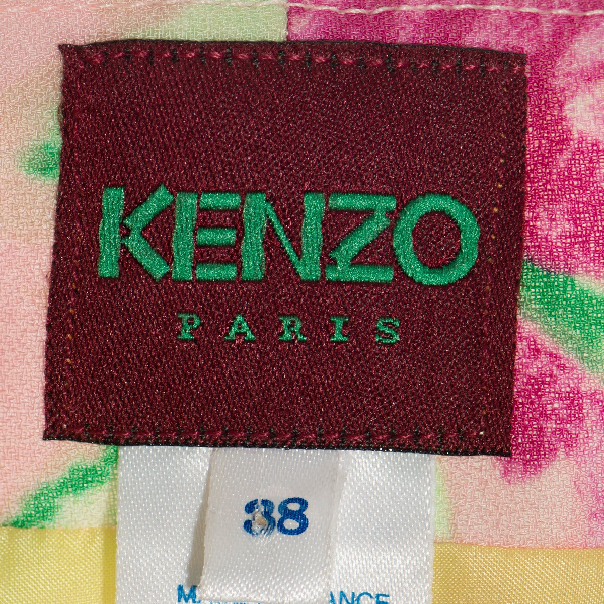 1990s Kenzo Paris Multicolored Flowers Long Silk In Excellent Condition In Gazzaniga (BG), IT