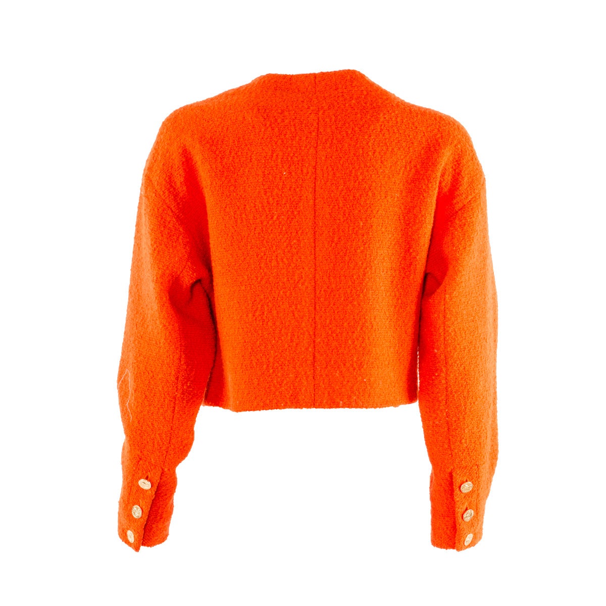 Beautiful Chanel Boutique bolero jacket
Vintage from the 90's
Orange color
Wool
Golden buttons
Two pockets
Size italian 44 (US 10)
Made in France
Worldwide express shipping included in the price !