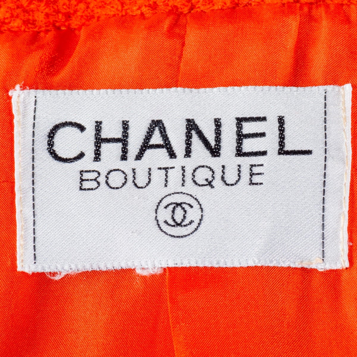 1990s Chanel Boutique Orange Wool Bolero Jacket In Good Condition In Gazzaniga (BG), IT
