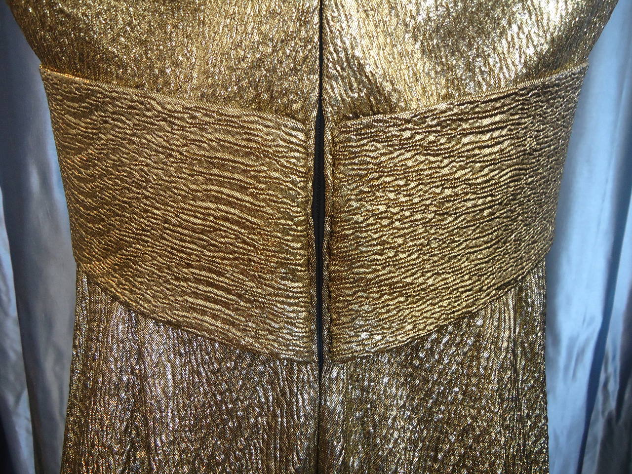 Marchesa Notte Bronze Gold Lamé Cocktail Dress 1