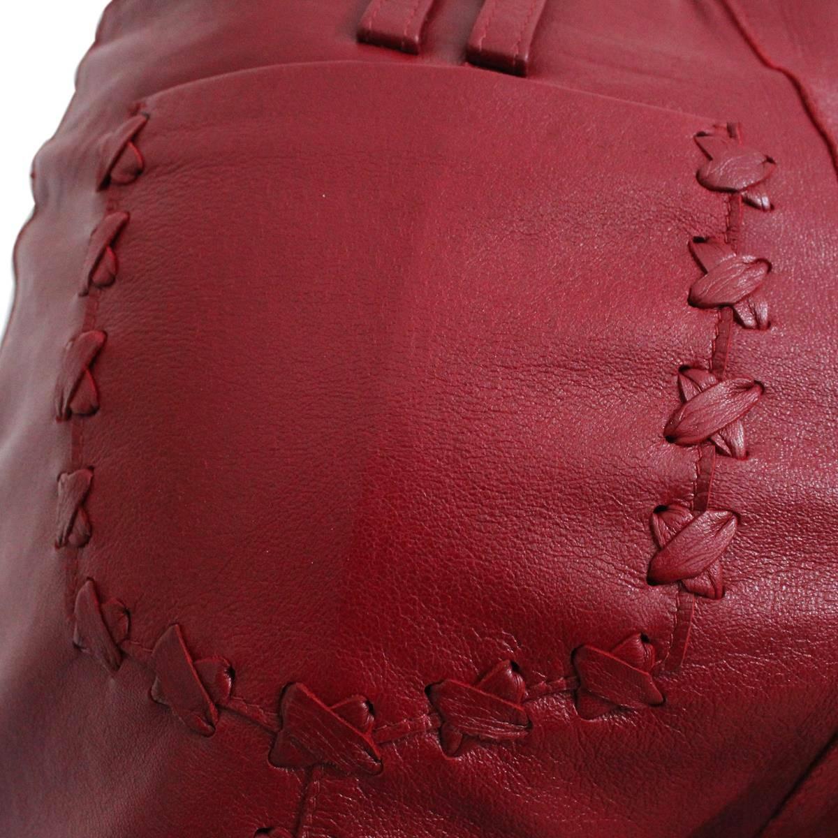 cherry red leather pants