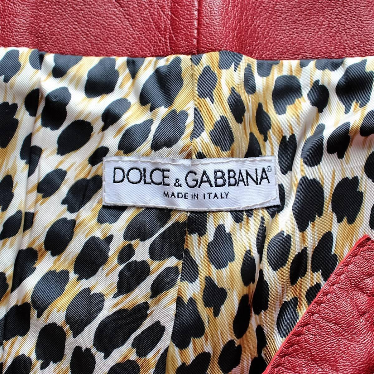 Dolce & Gabbana Cherry Leather Pants In Excellent Condition In Gazzaniga (BG), IT