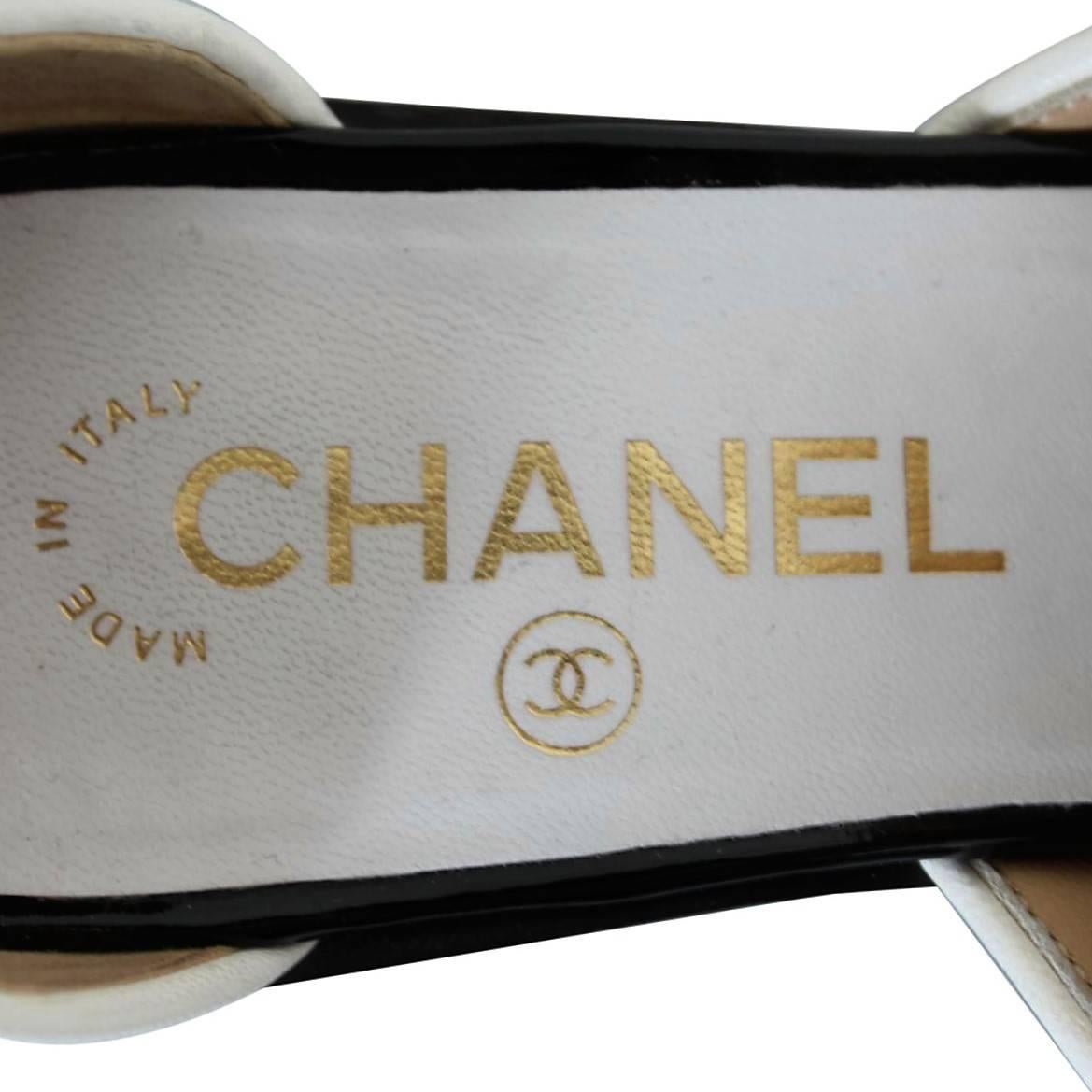 2015 Chanel Black and White Open Moccasin 1