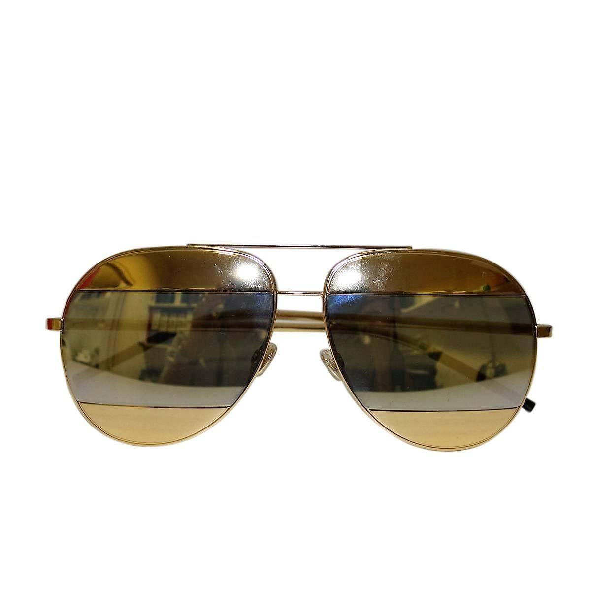 New Dior Split1 Blue and Gold sunglasses
