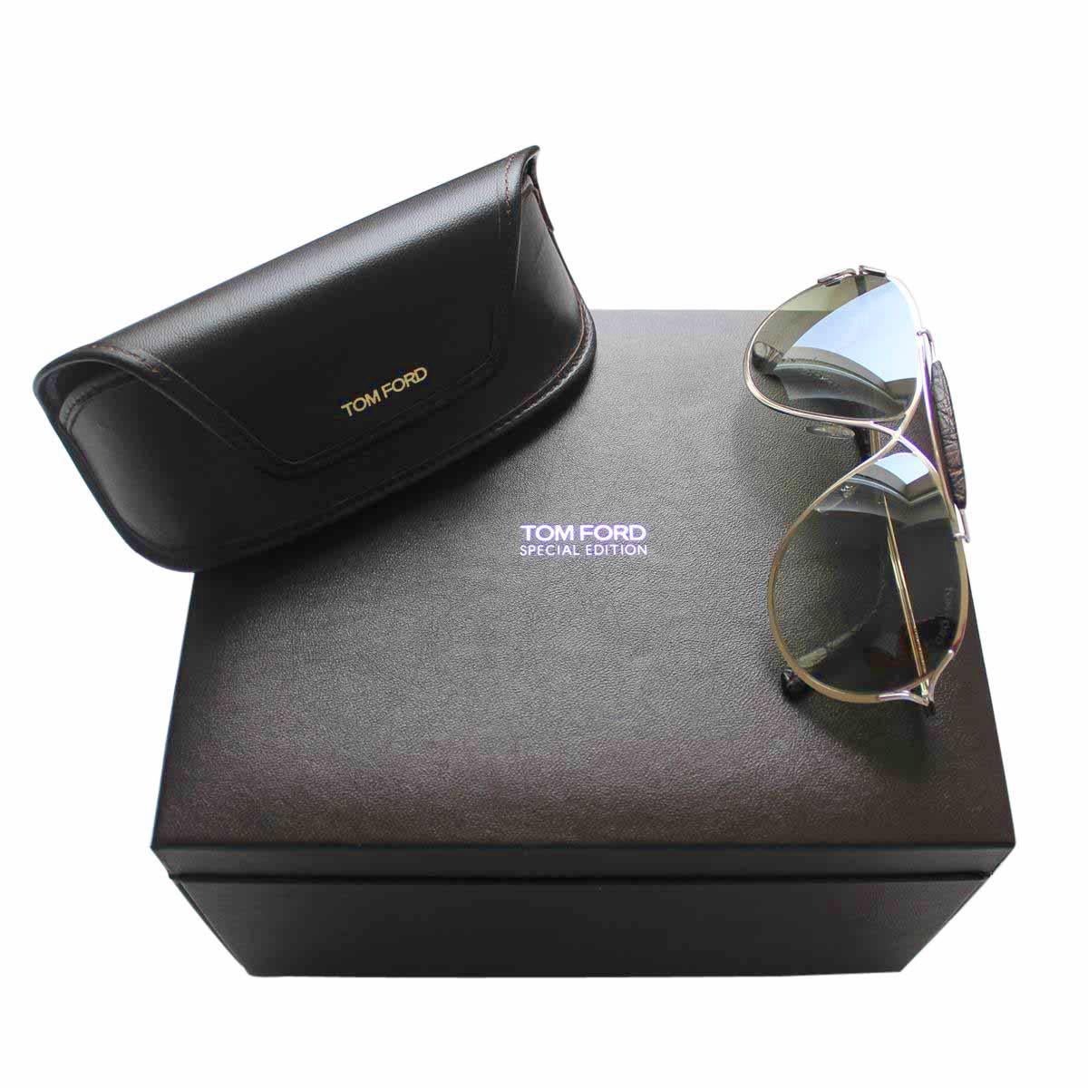 Black Bran New Tom Ford Alexander Limited Edition White Gold Sunglasses