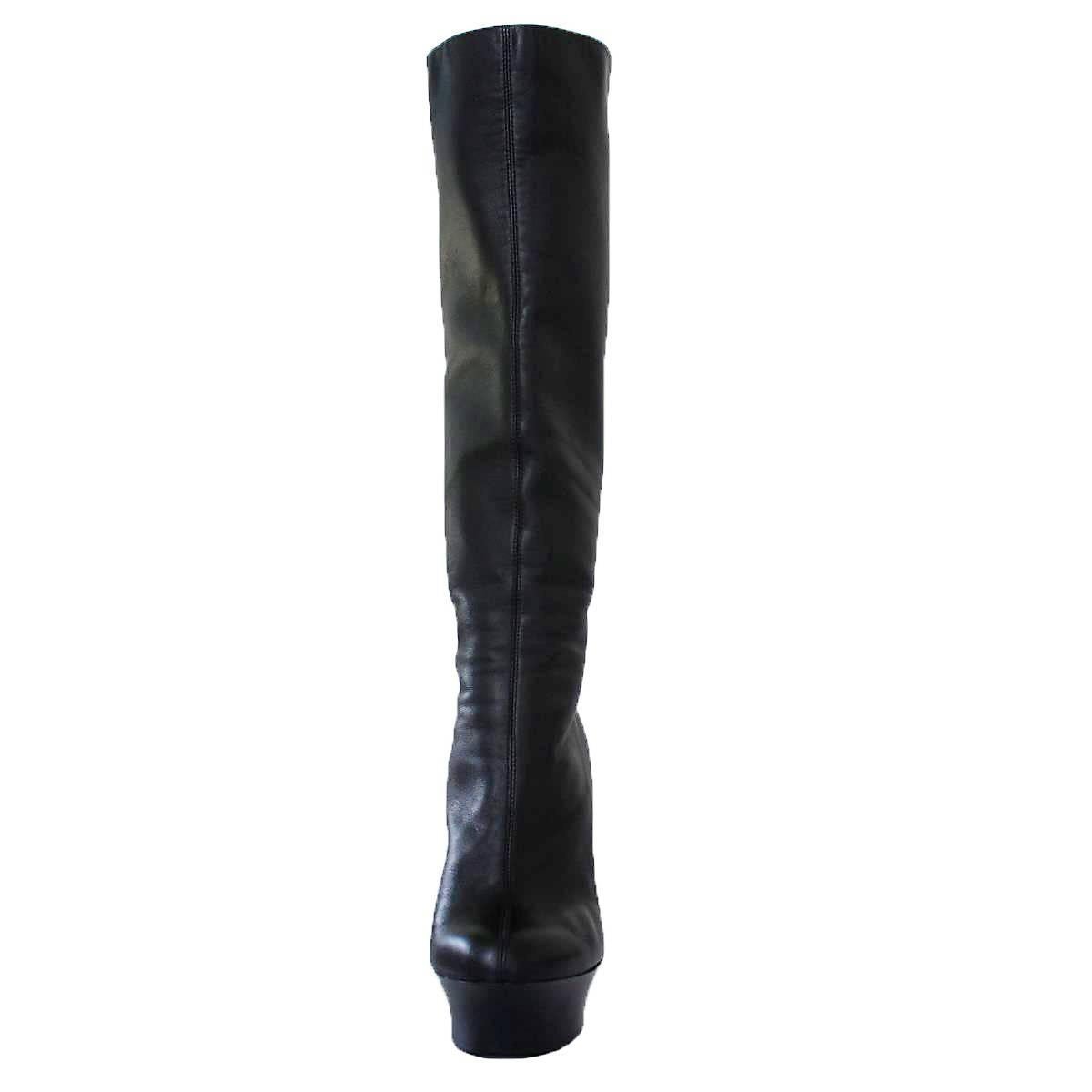 Giuseppe Zanotti Design Black Leather Boots 37 In Excellent Condition In Gazzaniga (BG), IT