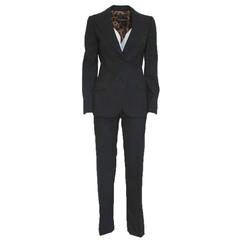 Dolce & Gabbana Black Wool Pants Suit