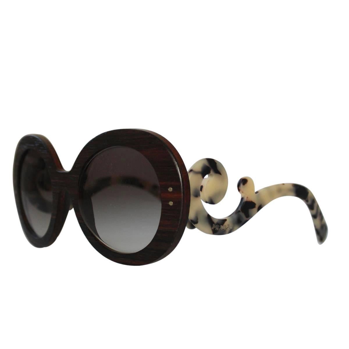 Prada OPR27RS Wood Baroque Sunglasses