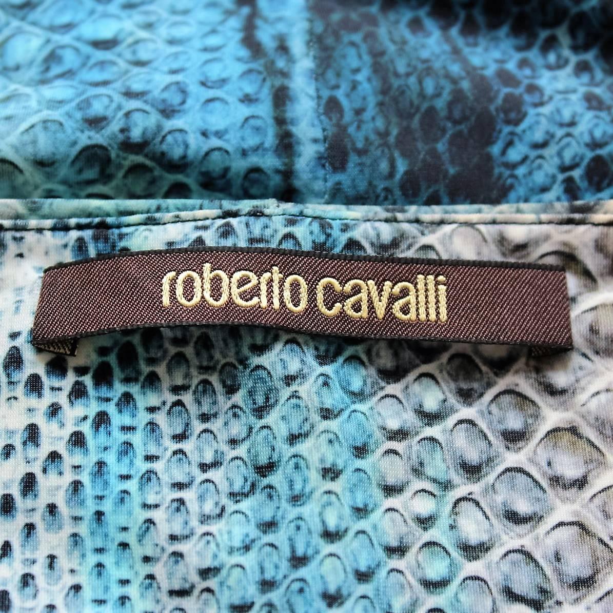 Women's Roberto Cavalli Azure Python Printed Dress S