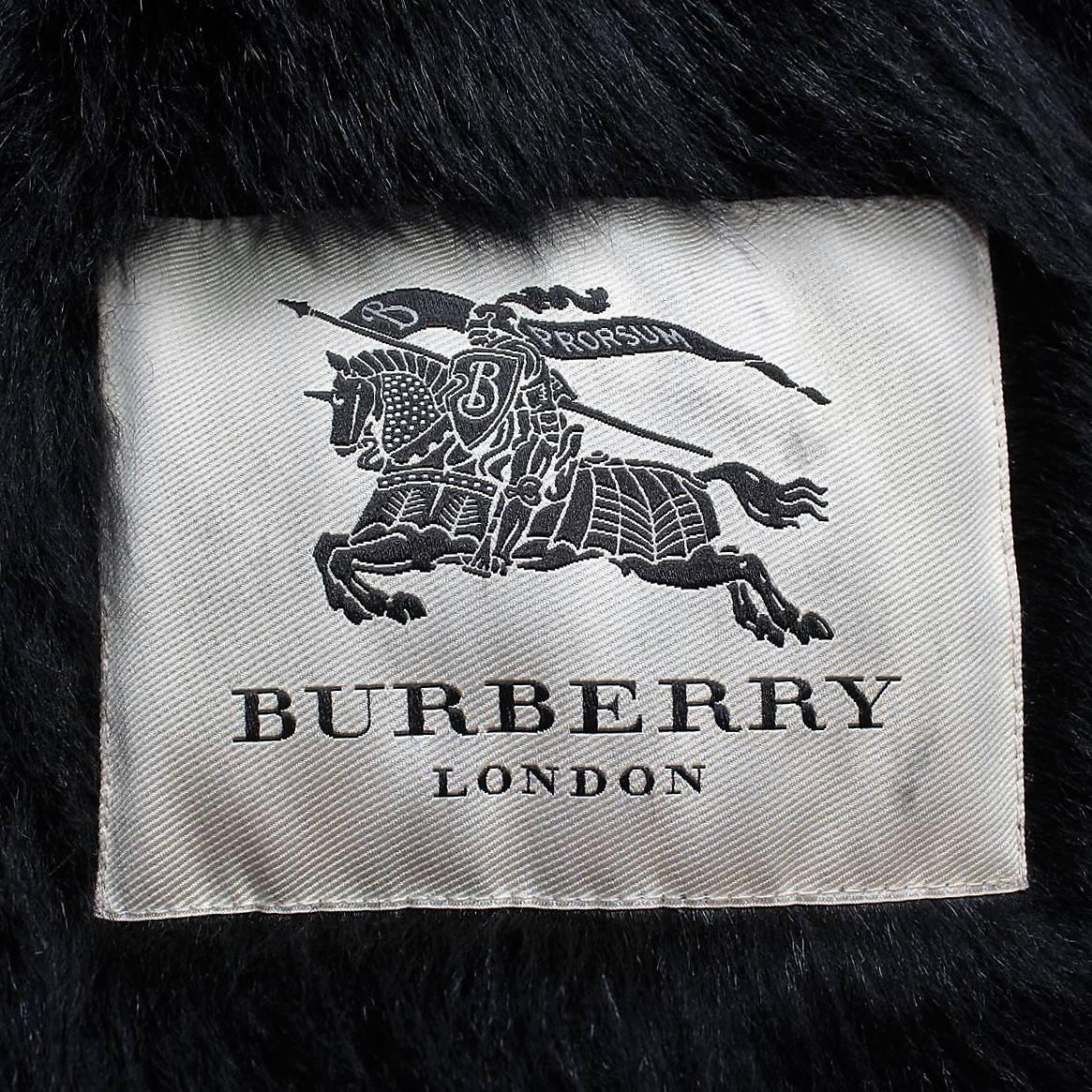 Women's Burberry Black Shearling Lamb Coat S