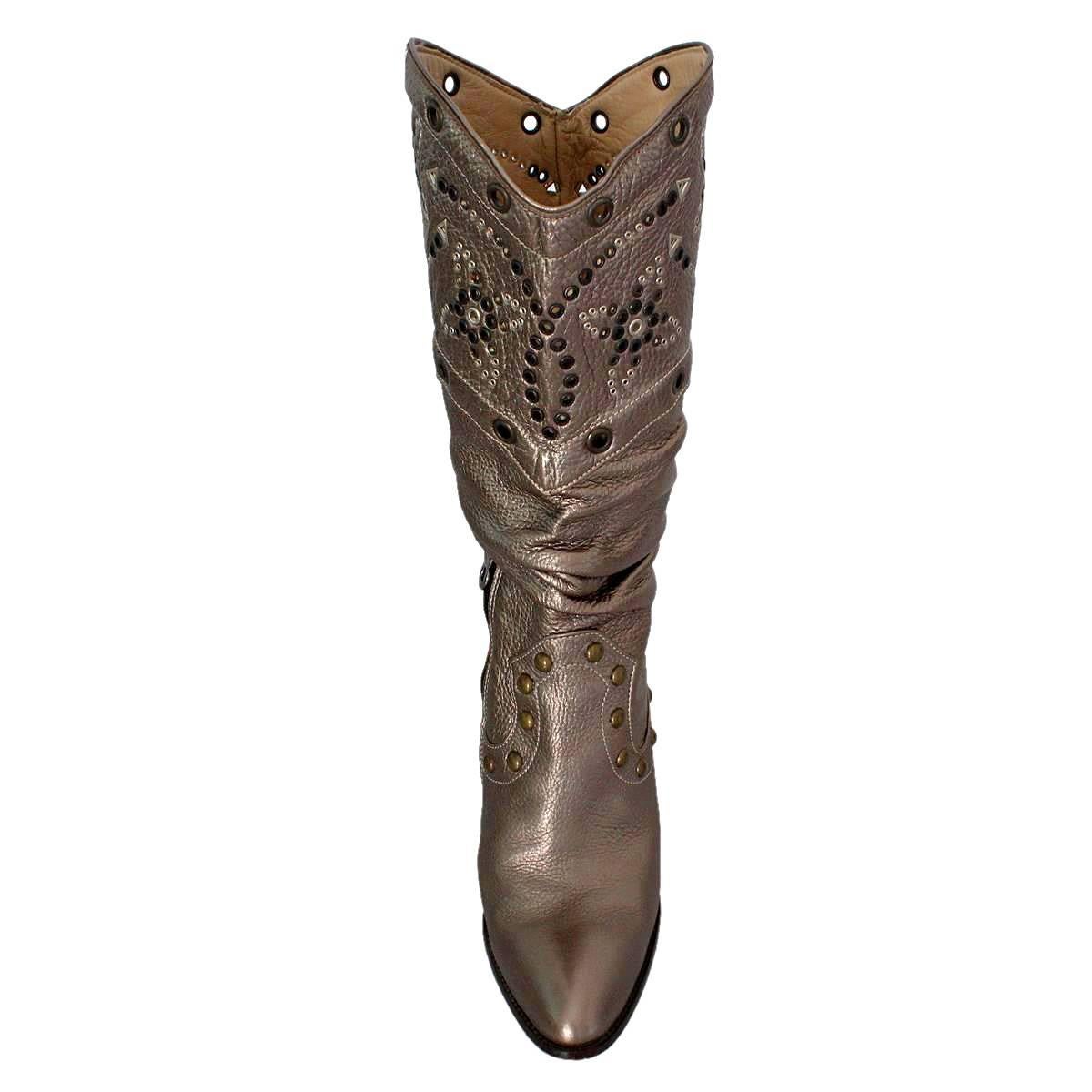 Le Silla Studded Silver Boots 38 In Excellent Condition For Sale In Gazzaniga (BG), IT