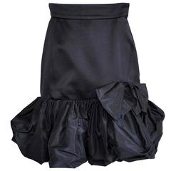Vintage Yves Saint Laurent Black Silk Skirt 8