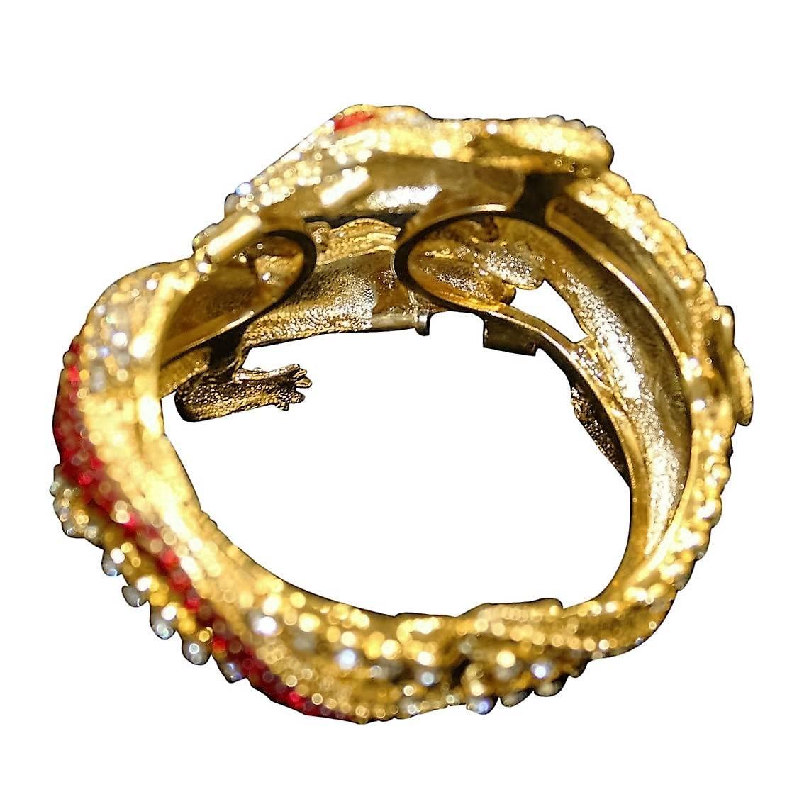 Carlo Zini Gold Dipped Geckos Rigid Bracelet  In New Condition In Gazzaniga (BG), IT