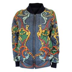 Hermès "L'instruction du roi" Silk Reversible Bomber 9