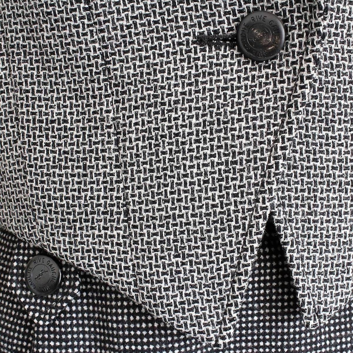 Gray Yves Saint Laurent Wool Tweed Suit 42