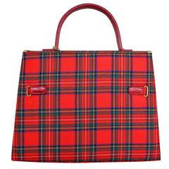 Unique Carlo Zini Tartan and Lapin Handbag