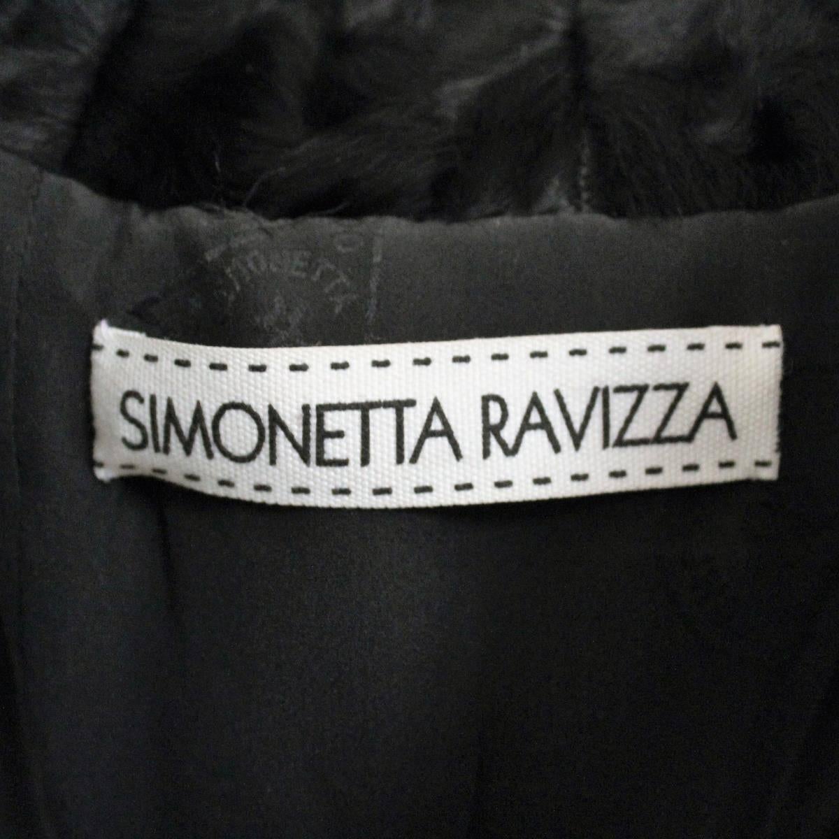 Women's Simonetta Ravizza Black Astrakhan Lamb Coat 42
