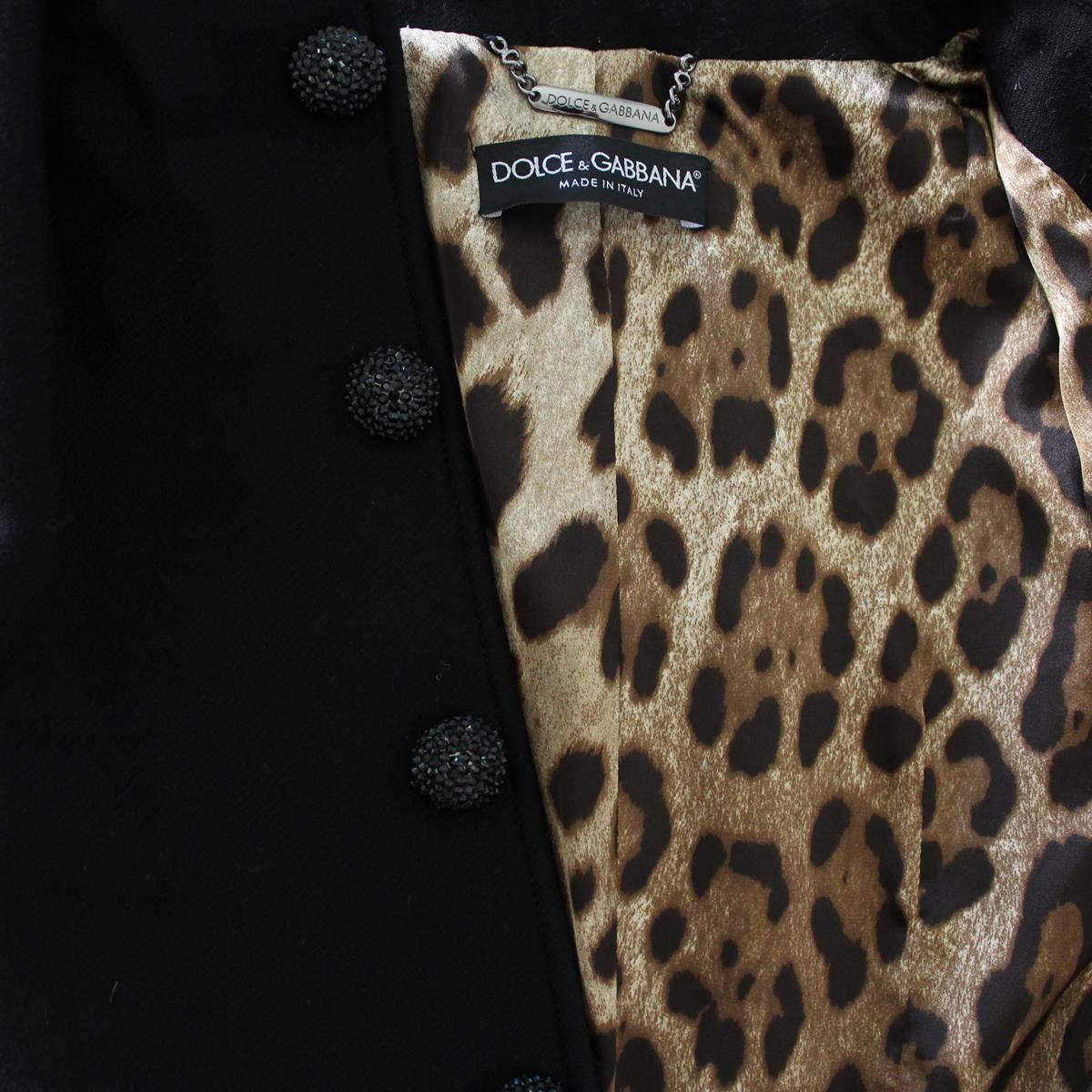 Dolce & Gabbana Black Wool Coat 40 In Excellent Condition In Gazzaniga (BG), IT