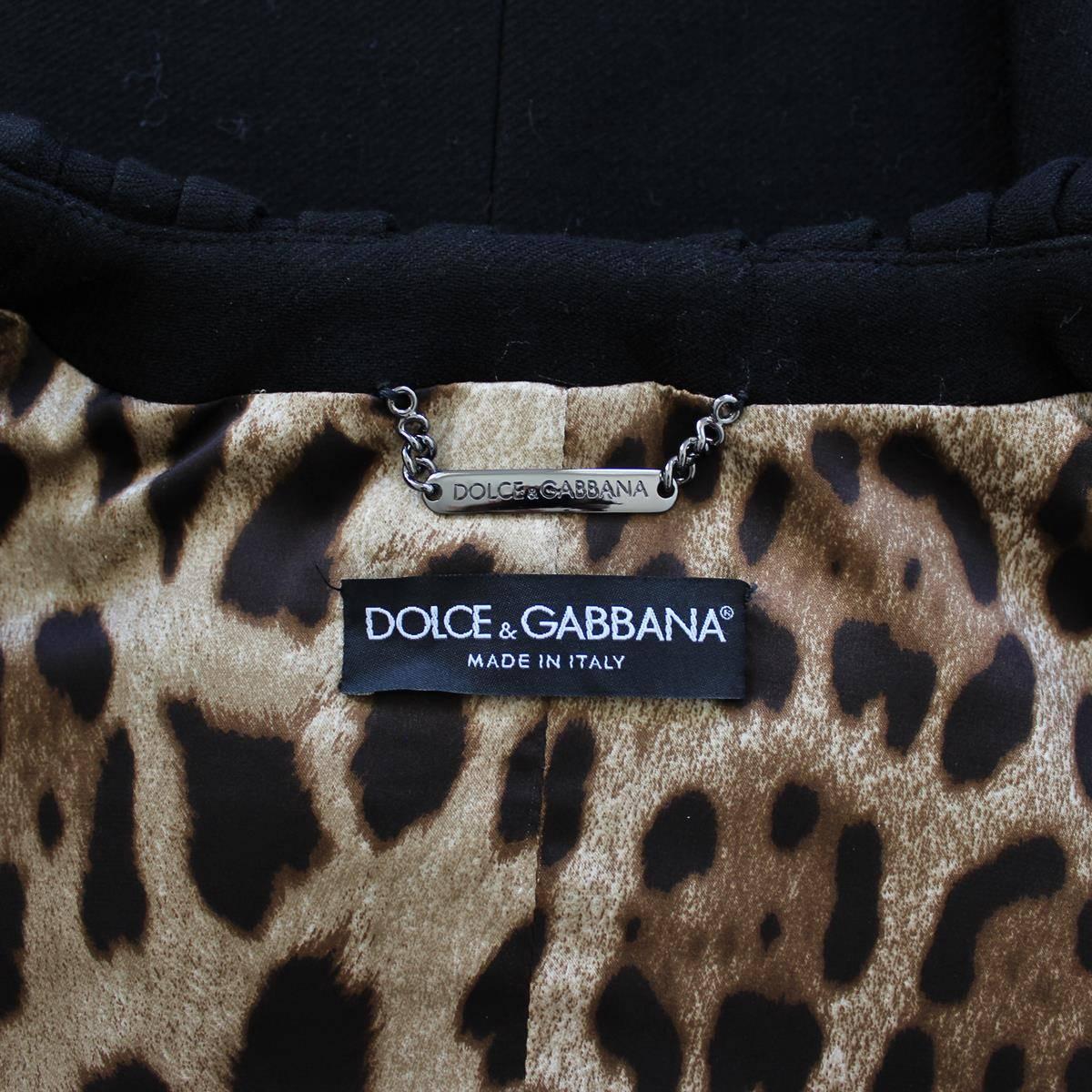 Dolce & Gabbana Black Wool Coat 40 1