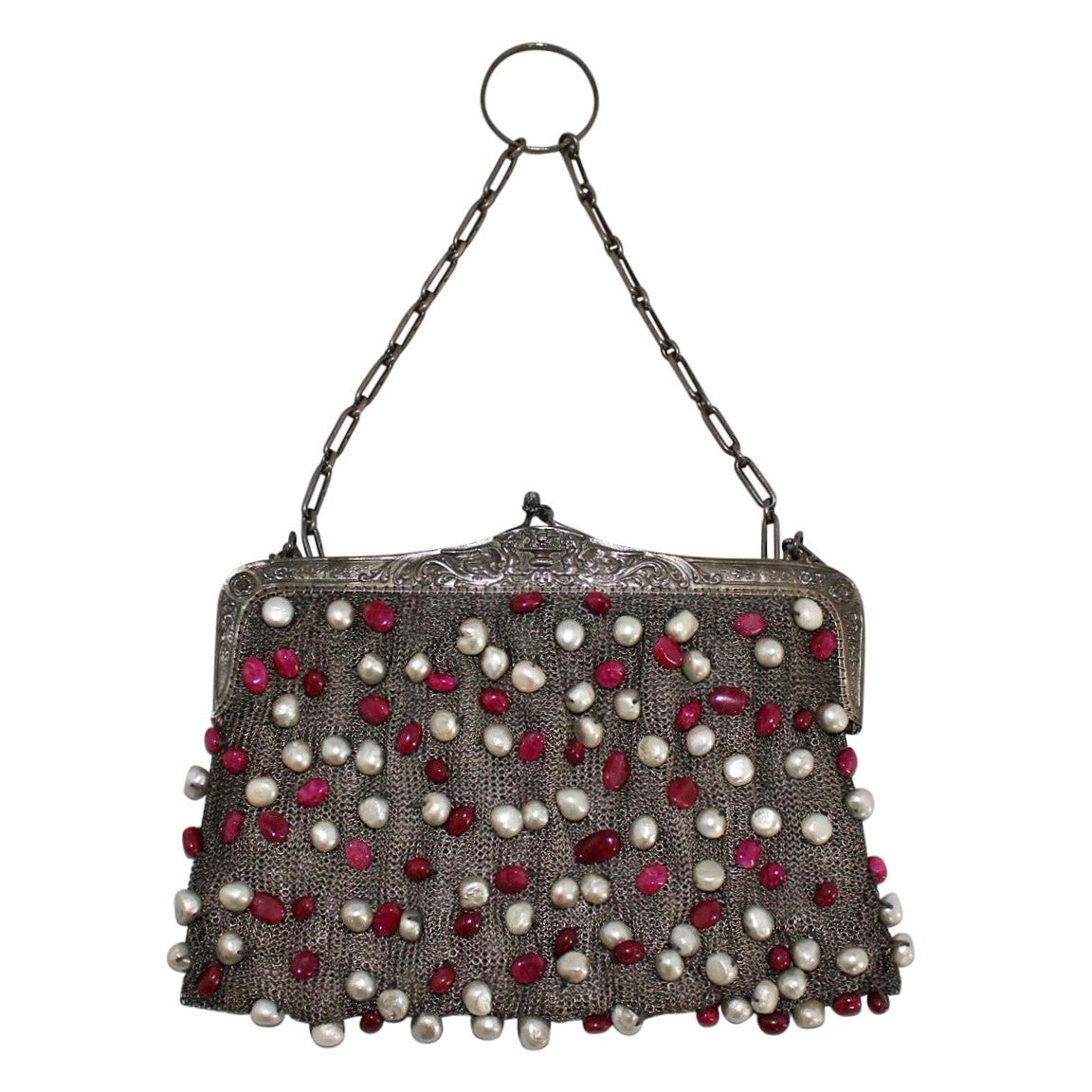 Marta Marzotto Pearl and Ruby Pochette For Sale at 1stDibs