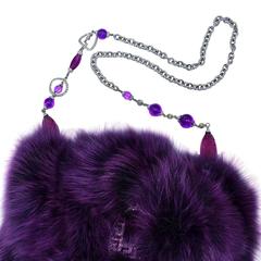 Carlo Zini Purple Fox Fur Bag