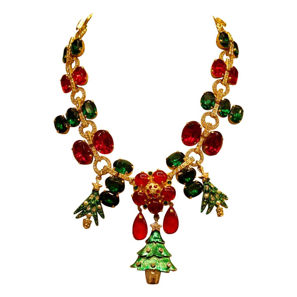 Unique Carlo Zini Christmas Necklace For Sale
