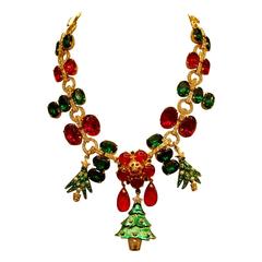 Vintage Unique Carlo Zini Christmas Necklace