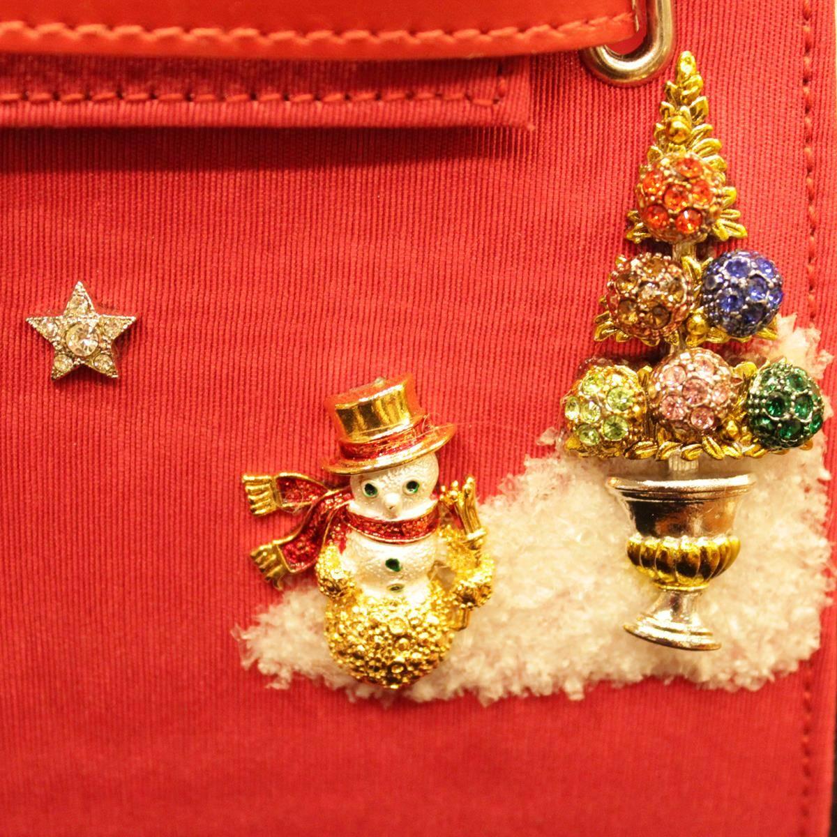Red Unique Carlo Zini Christmas Jewel Bag