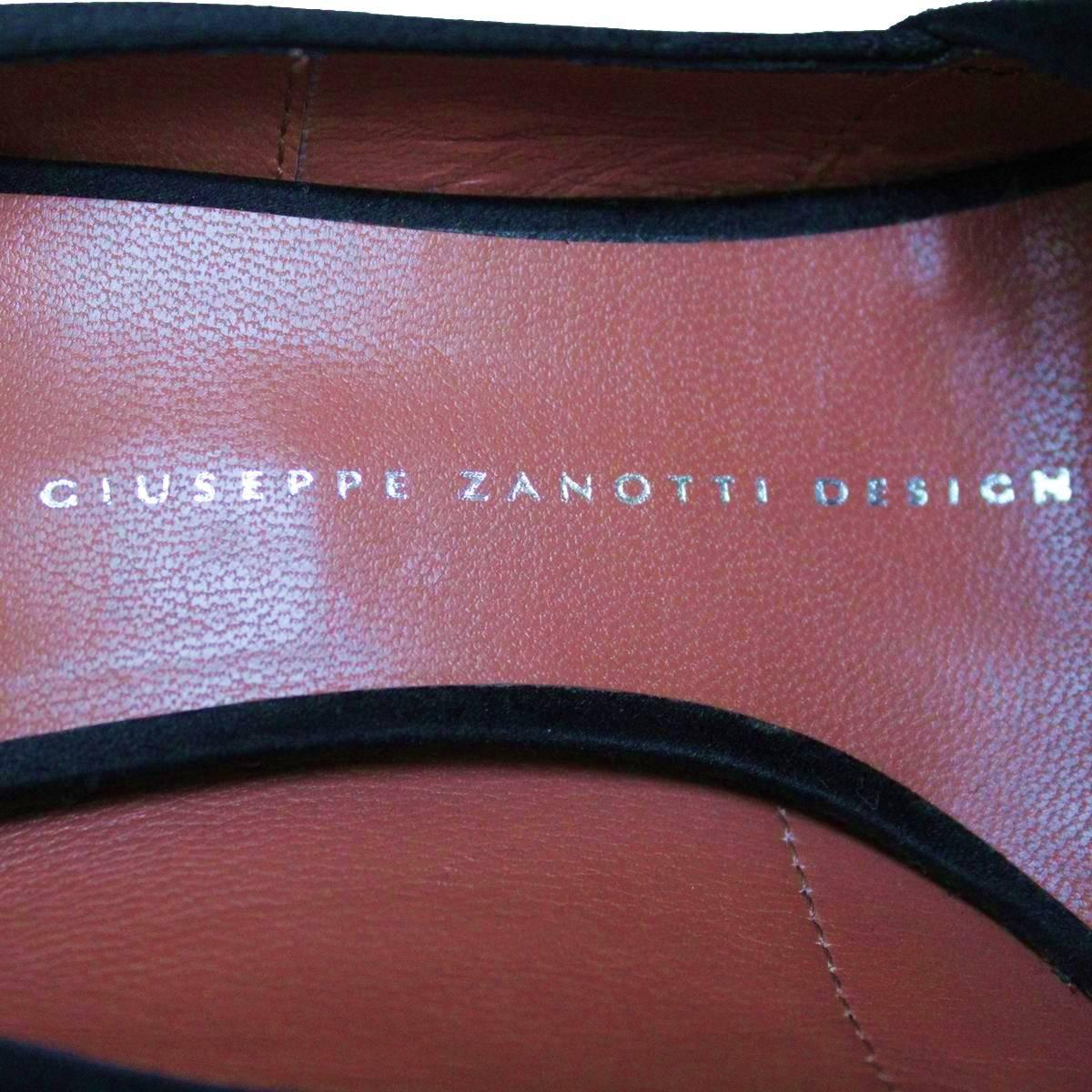 Black Giuseppe Zanotti Design Satin Open Toe 37 For Sale