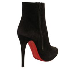 Christian Louboutin Black Buckskin Ankle Boots 39, 5