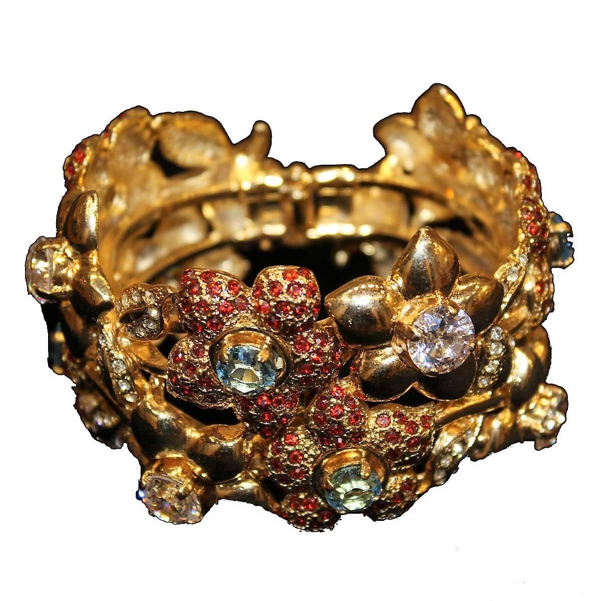 Women's Carlo Zini Golden Floral Bracelet For Sale