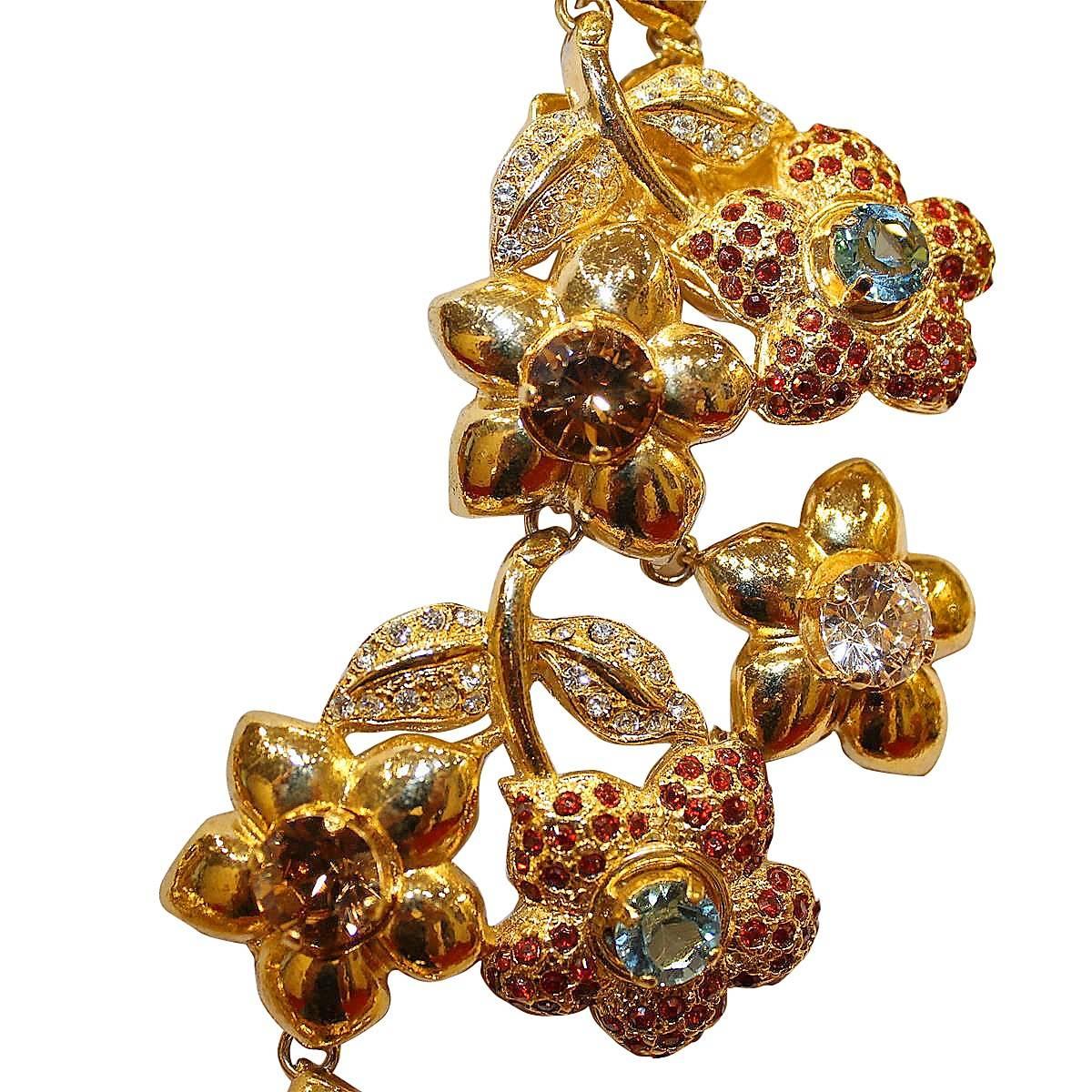 Carlo Zini Golden Floral Collier In New Condition For Sale In Gazzaniga (BG), IT