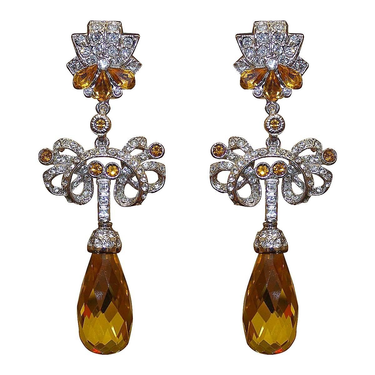 Carlo Zini Bijoux Crystals Earrings For Sale