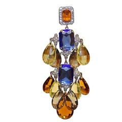 Carlo Zini Pendentifs uniques en cristaux multicolores