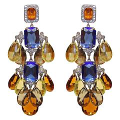 Unique Carlo Zini Multicolored Crystals Pendants