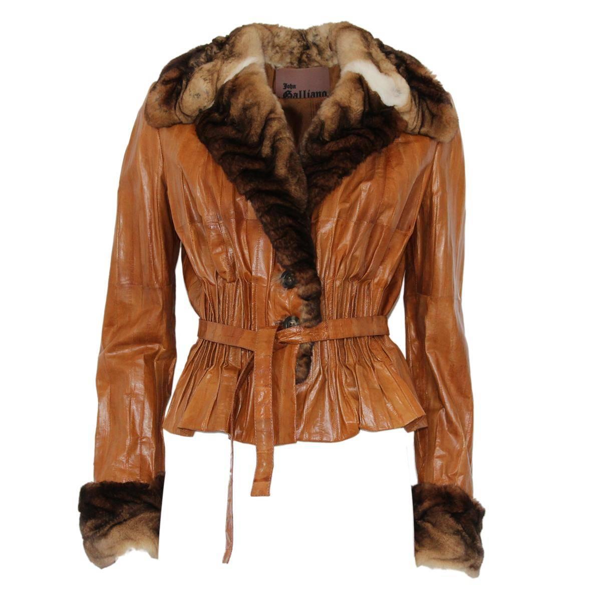 John Galliano Eel and Fur Jacket