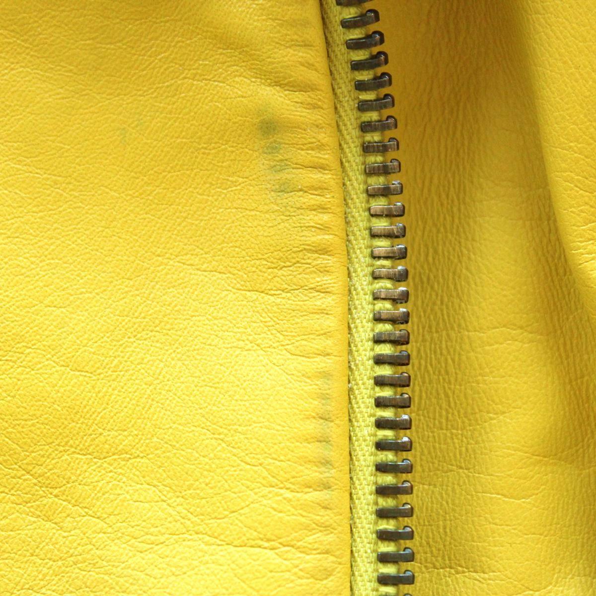 Women's Blumarine Yellow Lamb Leather Biker 42