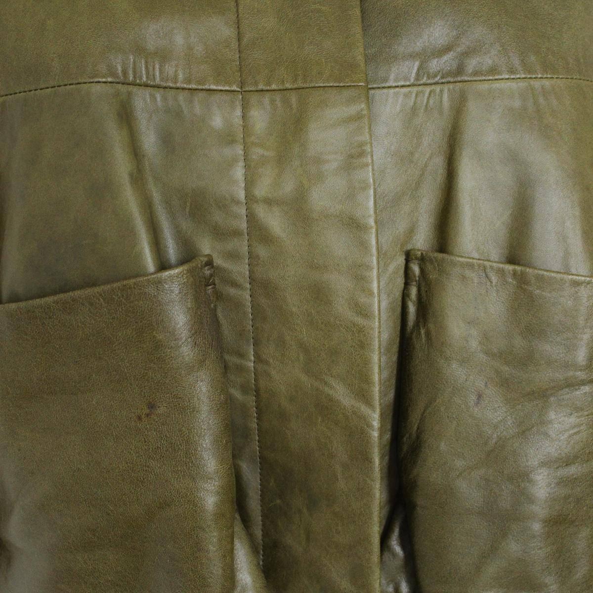 chloe green leather jacket