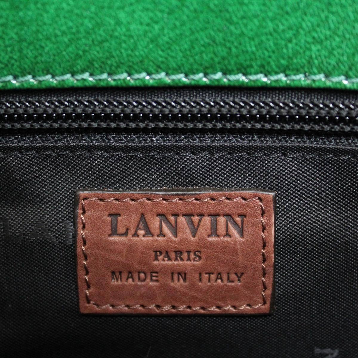 Black Lanvin  Green Patent Leather Bag