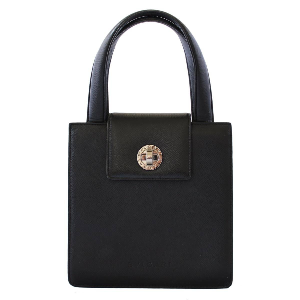 Bulgari Black Leather Bag