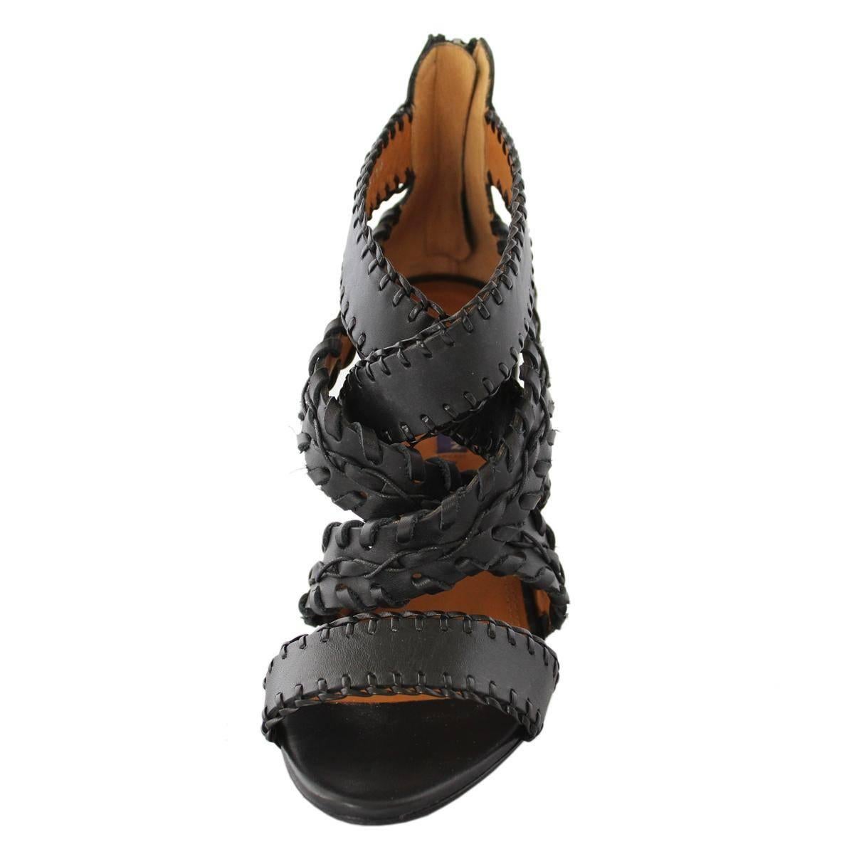 Ralph Lauren Collection Black  Leather Sandal 38, 5 In Excellent Condition In Gazzaniga (BG), IT