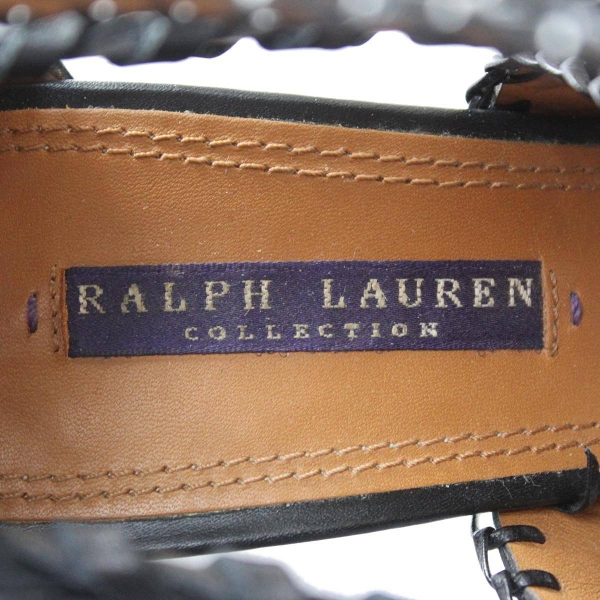Ralph Lauren Collection Black  Leather Sandal 38, 5 1