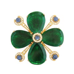 Carlo Zini Bijoux Emerald Brooch