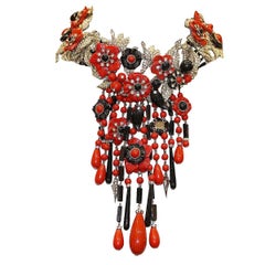 Carlo Zini Milano Black & Red Coral Collier