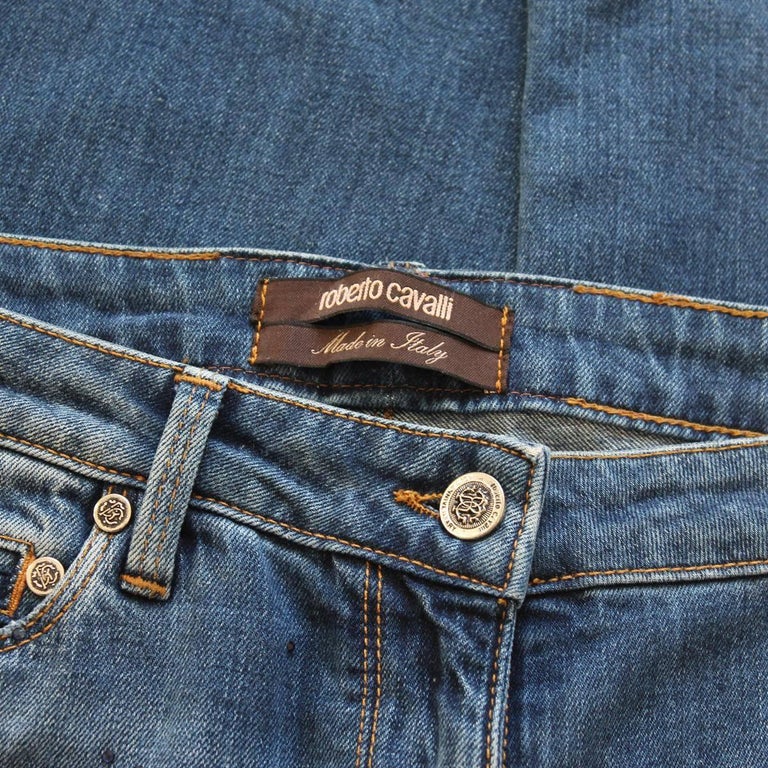 Limited Edition Roberto Cavalli Swarovsky Jeans IT46 For Sale at 1stdibs