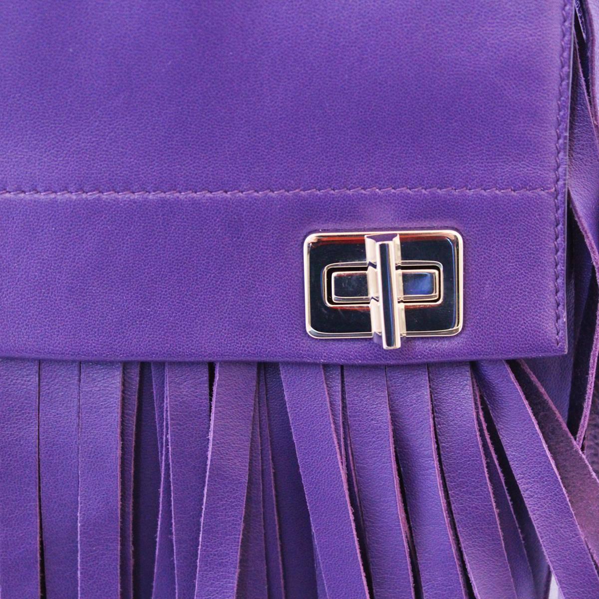 Prada Purple Fringes Shoulder Bag In Excellent Condition In Gazzaniga (BG), IT
