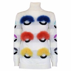 Fendi  "Fourrure de vison multicolore "Fur trim Bug Eye  M