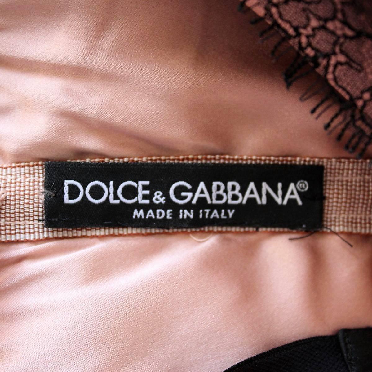 Brown Dolce & Gabbana Silk and Lace Top