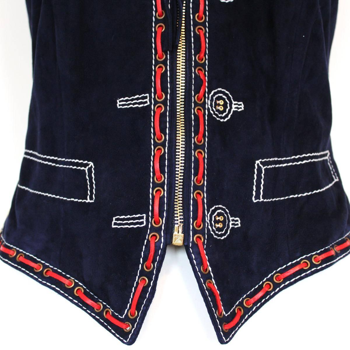 Unique Roberto Cavalli Suede Vest In Excellent Condition In Gazzaniga (BG), IT