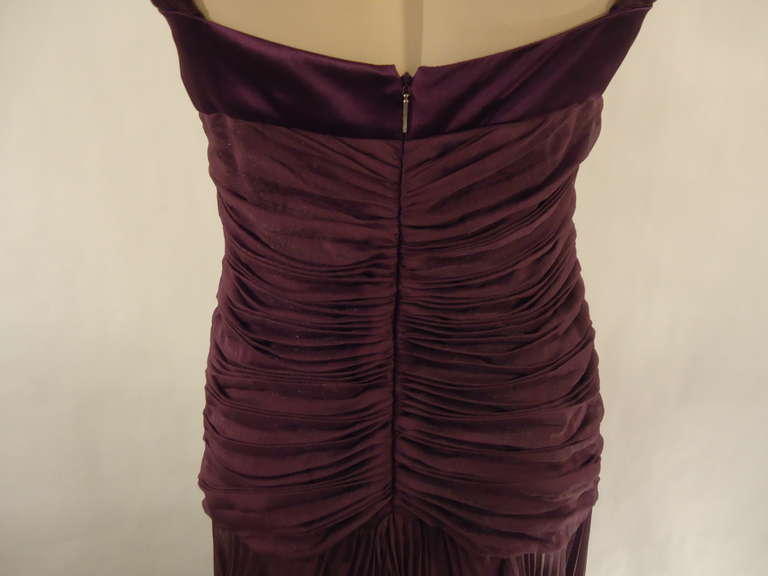 purple plisse dress